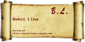Beksi Lina névjegykártya